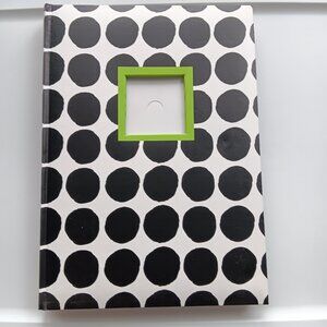 Mod Black & White Dot 3-Up Photo Album K&Company 13" x 9" Chartreuse Stripes
